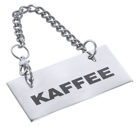 Contacto Edelstahl Schild für Kannen: KAFFEE 