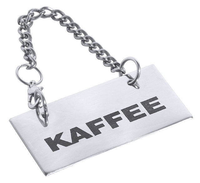 Contacto Edelstahl Schild für Kannen: KAFFEE 