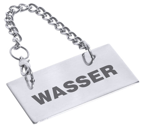 Contacto Edelstahl Schild für Kannen: WASSER 