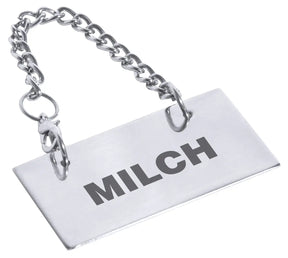 Edelstahl Schild für Kannen: MILCH - CPGASTRO