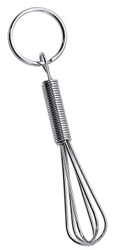 Schlüsselanhänger Schneebesen verchromt mit Ring Contacto - CPGASTRO