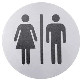 Edelstahl Toiletten-Türsymbol DAME/HERR Ø 7,5cm - CPGASTRO