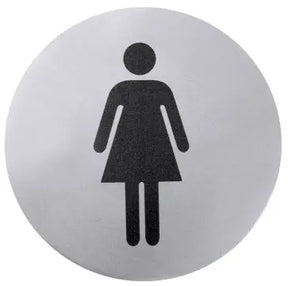 Edelstahl Toiletten-Türsymbol DAMEN Ø 7,5cm - CPGASTRO