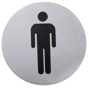 Edelstahl Toiletten-Türsymbol HERREN Ø 7,5cm - CPGASTRO