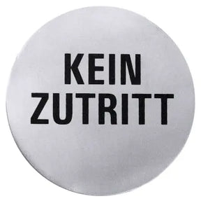 Edelstahl Türsymbol KEIN ZUTRITT Ø 7,5cm - CPGASTRO