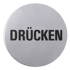 Edelstahl Türsymbol DRÜCKEN Ø 7,5cm - CPGASTRO