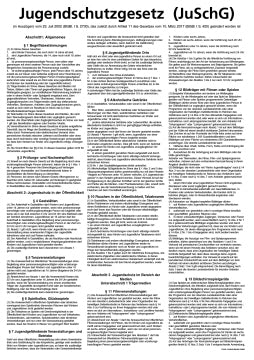 Aushang Jugendschutzgesetz in der Fassung ab Mai 2021 Contacto - CPGASTRO