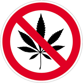 Hinweis- /Verbotsschilder Cannabisverbot / 10 cm - CPGASTRO