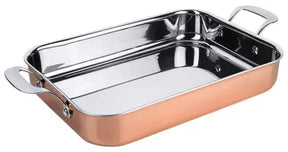 Edelstahl Bräter 35 x 25 x 6 cm Kupfer aus Mehrschichtmaterial - CPGASTRO