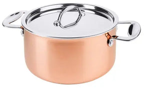 Edelstahl Fleischtopf Kupfer Ø 20-24 cm aus Mehrschichtmaterial mit Deckel - CPGASTRO