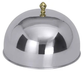 Edelstahl Speiseglocke 26,8 cm mit vergoldetem Griffknopf - CPGASTRO