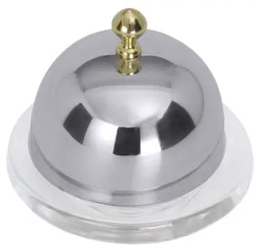 Edelstahl Butterschale mit Cloché mit vergoldetem Knopf - CPGASTRO