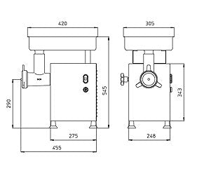 Fleischwolf A/22 250 kg/h Premium Line Gastronics - CPGASTRO