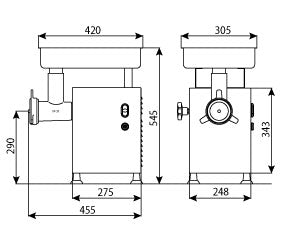 Fleischwolf A/E22 250 kg/h Premium Line Gastronics - CPGASTRO