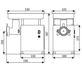 Fleischwolf A/E32 450 kg/h Premium Line Gastronics - CPGASTRO