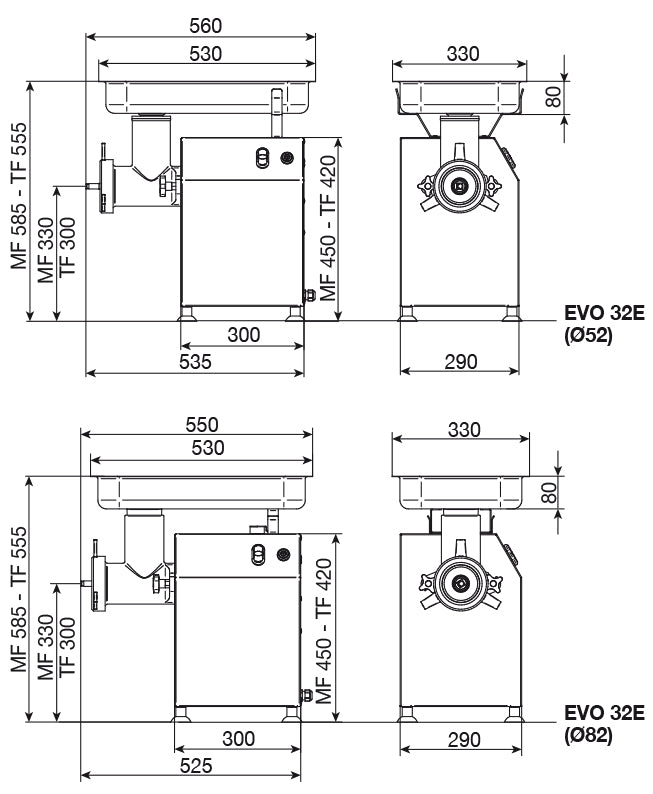 Fleischwolf EVO32E 430 kg/h Premium Line Gastronics - CPGASTRO