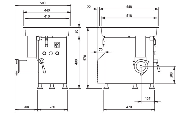 Fleischwolf C/E680N 750 kg/h Premium Line Gastronics - CPGASTRO