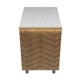 Gastronics Kassentisch Premium – Elegantes Design mit LED-Fischgrätenverkleidung und grauem Granit 60 x 85 x 87 cm