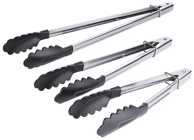 Edelstahl Bratzange 23-40 cm hochglänzend mit Feder und Verschlussschieber - CPGASTRO