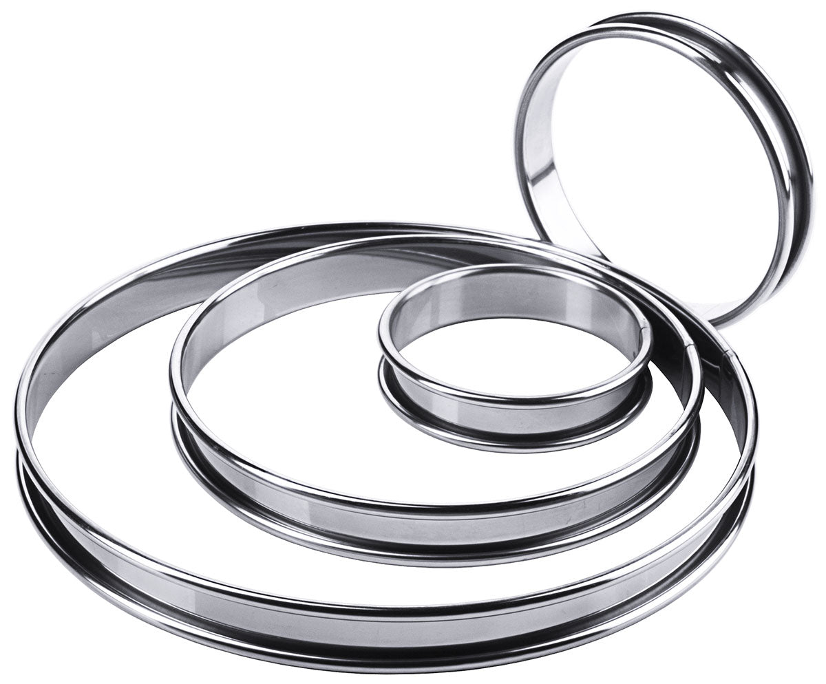 Stainless steel flat cake base ring 8 cm
