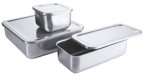 Edelstahl Aufbewahrungsdose 0,5 bis 2 Liter ideal für Kühlschrank Contacto - CPGASTRO