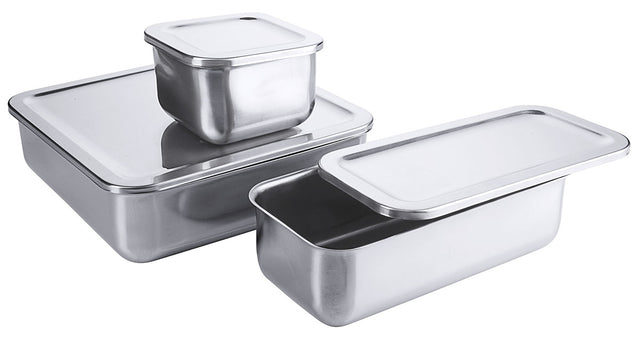 Edelstahl Aufbewahrungsdose 0,5 bis 2 Liter ideal für Kühlschrank Contacto - CPGASTRO