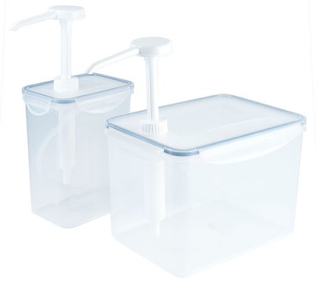 Dispenser 1,5-3,9 Liter eckig mit Pumpaufsatz lebensmittelgeeignet Contacto - CPGASTRO