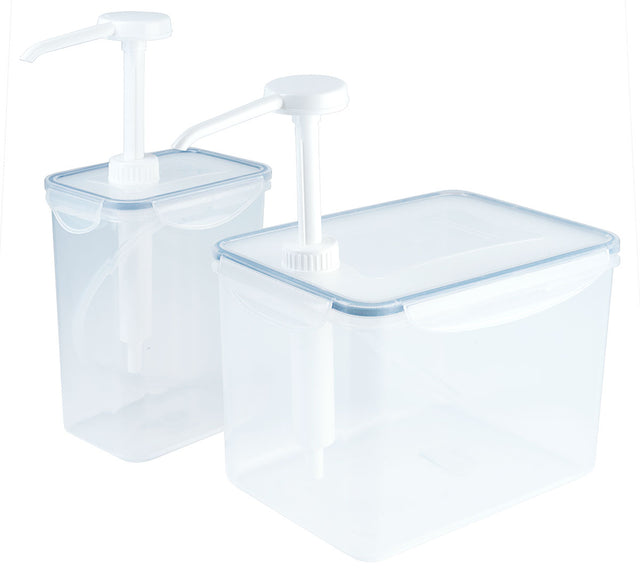 Dispenser 1,5-3,9 Liter eckig mit Pumpaufsatz lebensmittelgeeignet Contacto - CPGASTRO