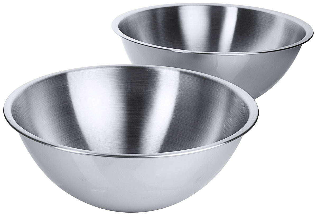 Edelstahl Mixerschüssel Ø 16-28 cm halbkugelförmig g mit flachem Boden