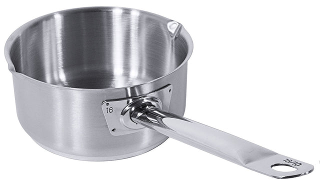 Edelstahl Stielkasserolle mit Rohrgriff & Ausguss 16-20 cm Contacto - CPGASTRO