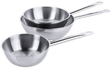 Edelstahl Sauteuse Ø 16-24 cm mit breitem Schüttrand mit Rohrgriff