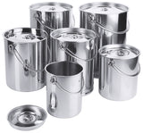 Edelstahl Eimer zylindrisch 2 bis 10 Liter mit Deckel mit oder ohne Bodenreifen Contacto - CPGASTRO