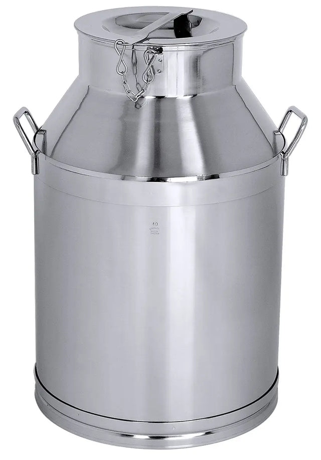 Edelstahl Transportkanne 25 bis 50 Liter mit Bodenring & Deckel - CPGASTRO
