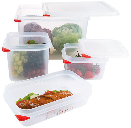 GN Lebensmittelbehälter 65-200 mm Tiefe mit HACCP Farbclip Deckel Contacto - CPGASTRO