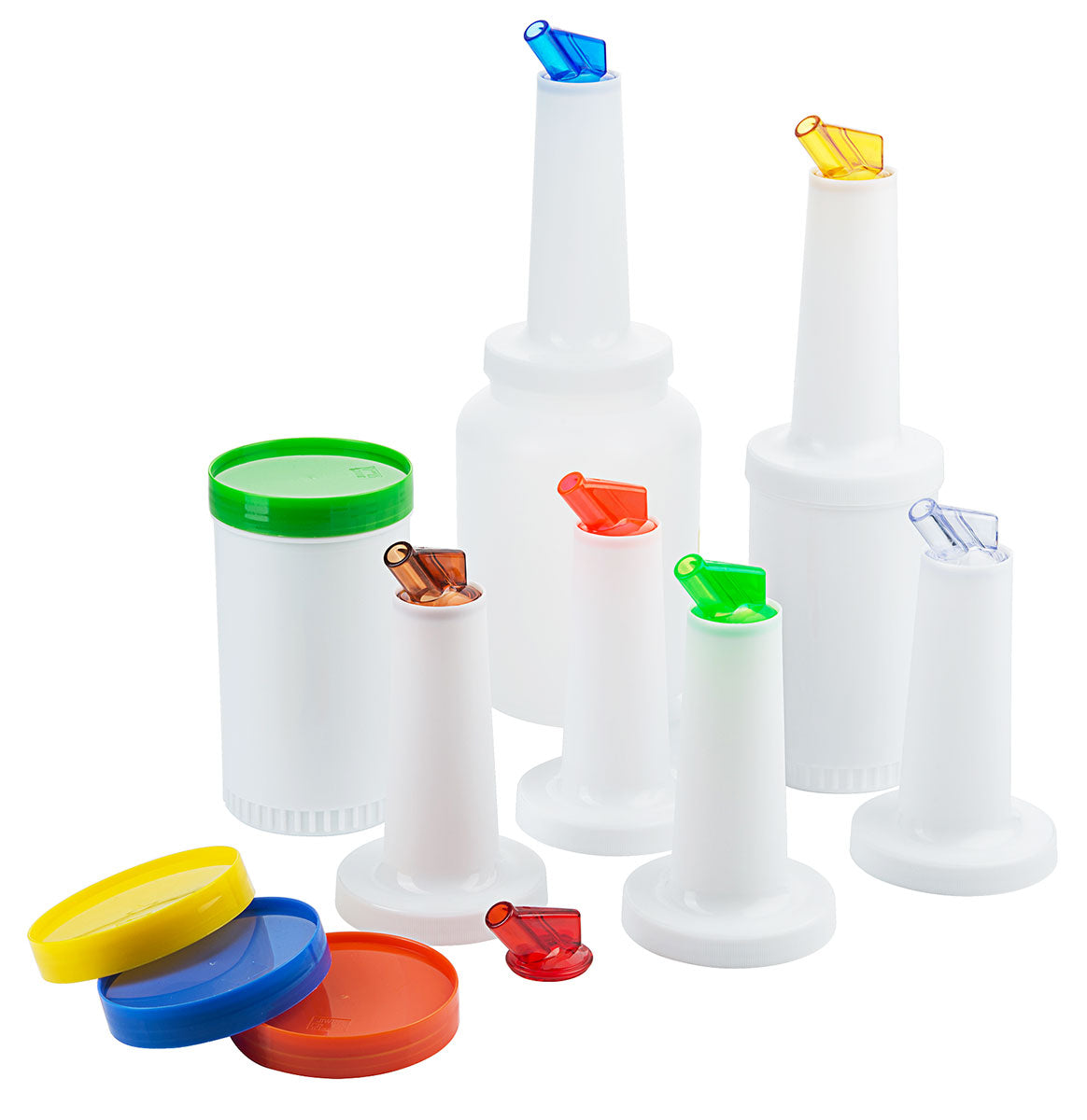 Dosier-/ Vorratsbehälter 1-2 Liter mit Ausguss & Deckel 7 Farben Contacto - CPGASTRO