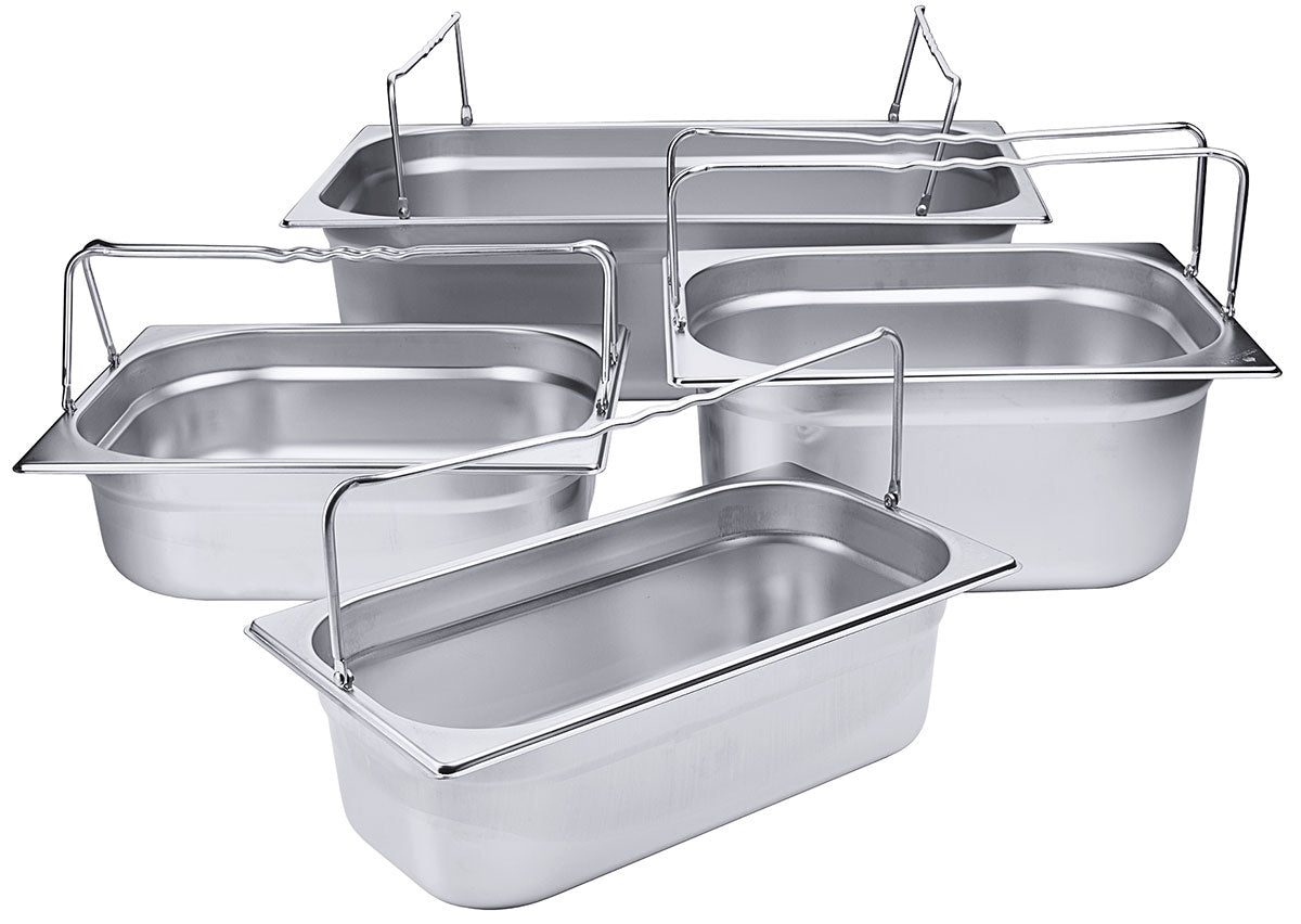 Edelstahl GN-Behälter mit Bügelgriffen verschiedene Größen Contacto - CPGASTRO