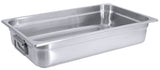 Edelstahl Bratpfanne GN 1/1  Tiefe 100-150 mm mit seitlichen Fallgriffen