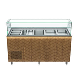 Gastronics Salattheke Premium – Hochwertige Kühltheke mit schwarzem Compact im Marmor-Design, Fischgrätenverkleidung, LED-Beleuchtung, 5x GN 1/1 und 2 Türen 174 x 70 x 125 cm Gastronics - CPGASTRO
