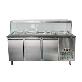 Salattheke Kühltheke Salatvitrine Glasaufsatz Dönertheke mit Verkleidung - CPGASTRO