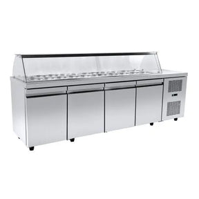 Gastronics Salattheke mit Kassentisch Premium – Kühltheke mit extra breiter Arbeitsfläche 235 x 70 x 125 cm, 80 cm Arbeitsfläche - CPGASTRO