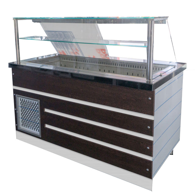 Salattheke SL-D-150 GW BRS Umluft Schwarz Granit 4x GN 1/1 Dekor Wenge 3 Gastronics - CPGASTRO