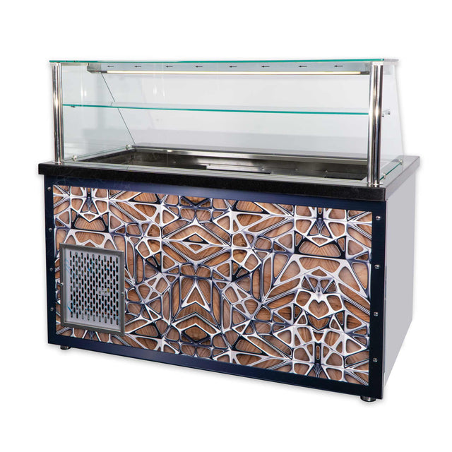 Salattheke mit Aufsatzvitrine LED Beleuchtung Dekor 150 cm Gastronics - CPGASTRO