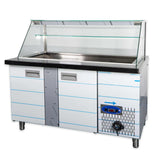 Salattheke mit Aufsatzvitrine LED Beleuchtung Dekor 150 cm Gastronics - CPGASTRO