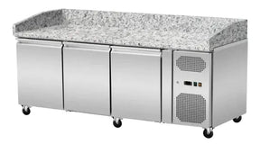 Pizzakühltisch Granit rosa-grau 3 Türen 203 cm - CPGASTRO