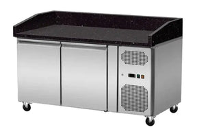 Pizzakühltisch Granit schwarz 2 Türen 150 cm - CPGASTRO