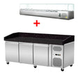 Pizzakühltisch Granit schwarz 3 Türen 203 cm Gastronics - CPGASTRO